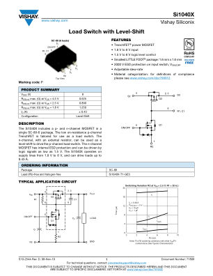 SI1040X 数据手册首页