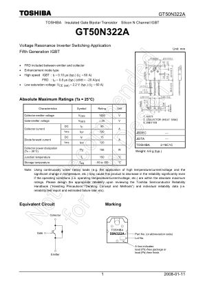 GT50N322A datasheet cover page