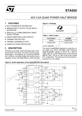 STA505 datasheet cover page