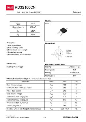 RD3S100CN 数据手册首页