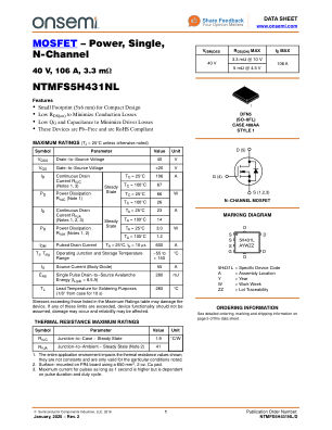 NTMFS5H431NL 数据手册首页