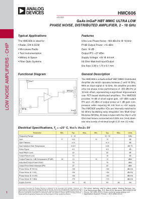 HMC606CHIPS 数据手册首页