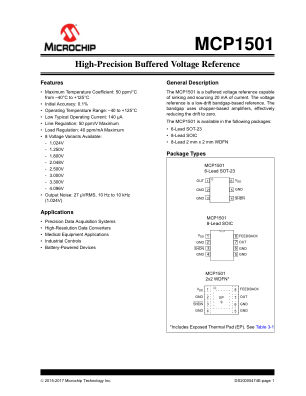 MCP1501-40E 数据手册首页