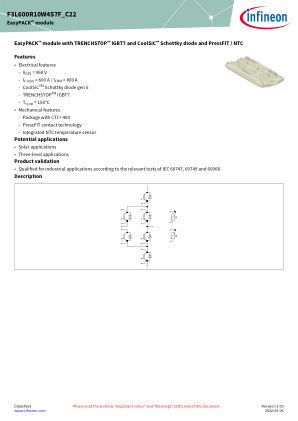 F3L600R10W4S7F-C22 datasheet cover page