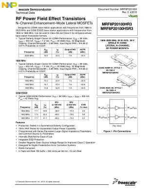 MRF8P20100H 数据手册首页