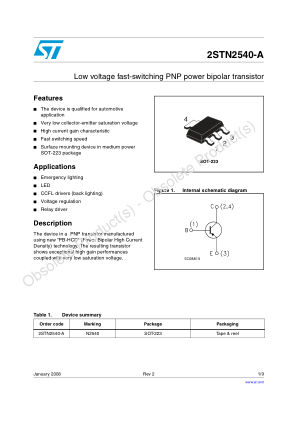 2STN2540-A datasheet cover page