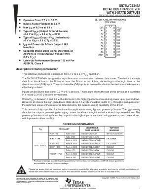 SN74LVCZ245A datasheet cover page