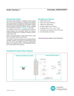 MAXAUDINT001 datasheet cover page