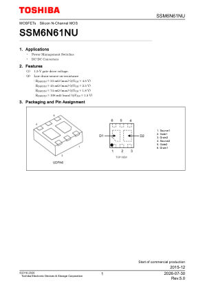 SSM6N61NU datasheet cover page