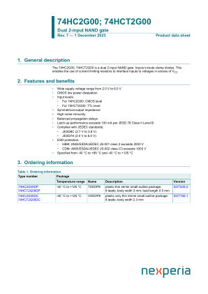 74HC2G00DP datasheet cover page