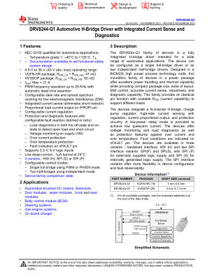 DRV8244-Q1 datasheet cover page