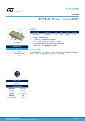 STAC3932B datasheet cover page