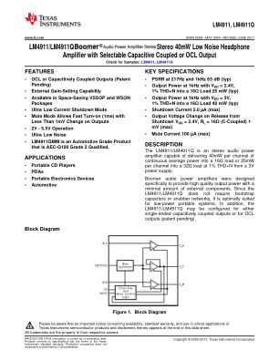 LM4911Q-Q1 数据手册首页