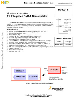 MC92314 datasheet cover page