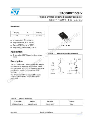 STC08DE150HV 数据手册首页