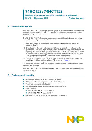 74HCT123D datasheet cover page