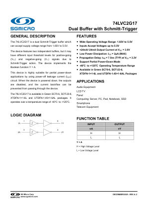 74LVC2G17 datasheet cover page