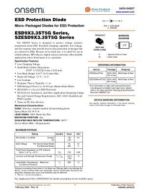 ESD9X3.3ST5G 数据手册首页