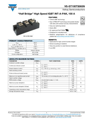 VS-GT100TS065N 数据手册首页