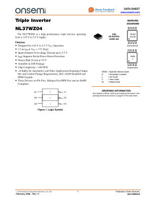 NL37WZ04 数据手册首页