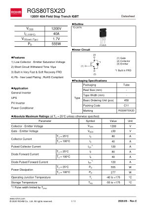RGS80TSX2D datasheet cover page