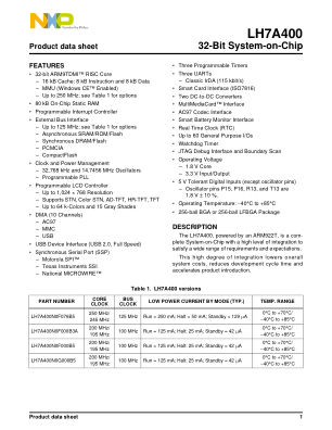 LH7A400 datasheet cover page