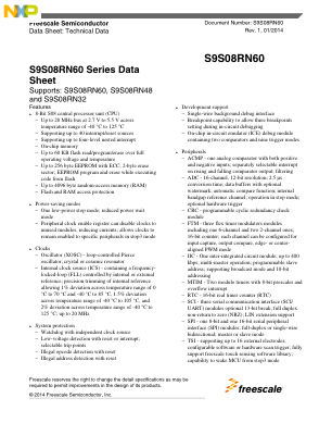 S9S08RN60DS 数据手册首页