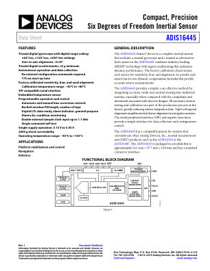 ADIS16445 数据手册首页