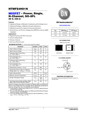 NTMFS4H01N 数据手册首页
