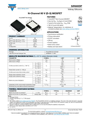 SIR680DP 数据手册首页