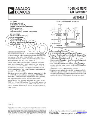 392178051AD9040 datasheet cover page