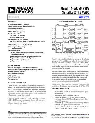 AD9259 数据手册首页