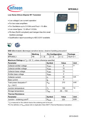 BFR360L3 datasheet cover page