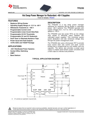TPS2350 datasheet cover page