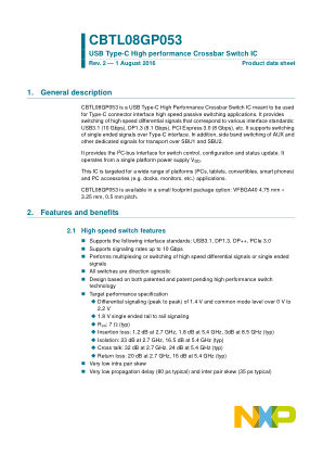 CBTL08GP053 datasheet cover page