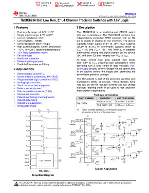 TMUX6234 datasheet cover page