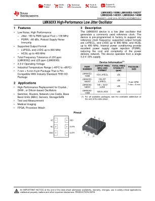 LMK60E2-150M 数据手册首页