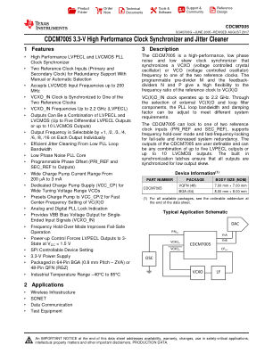 CDCM7005 datasheet cover page