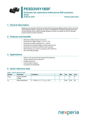 PESD2V0Y1BSFYL datasheet cover page