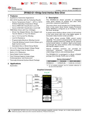 DRV8823-Q1 datasheet cover page