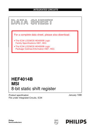 HEF4014BT 数据手册首页