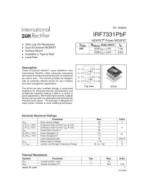 IRF7331 数据手册首页