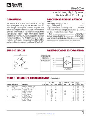 RH6200M datasheet cover page