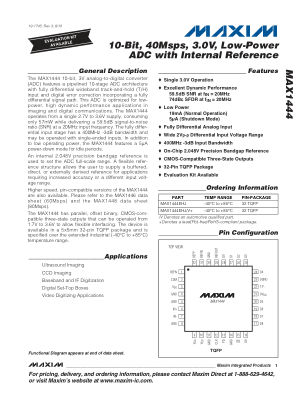 MAX1444 datasheet cover page