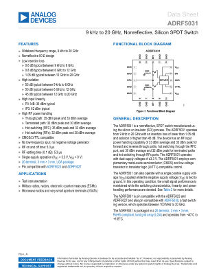 ADRF5031 datasheet cover page