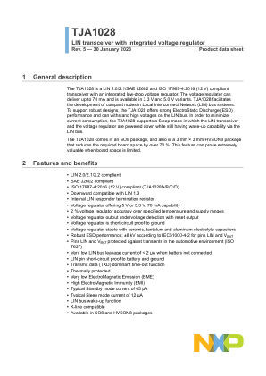 TJA1028 datasheet cover page