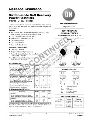 MSR860 datasheet cover page