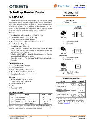 NSR0170 datasheet cover page