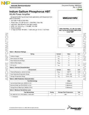 MMG2401 datasheet cover page