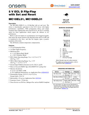 MC10EL31 数据手册首页